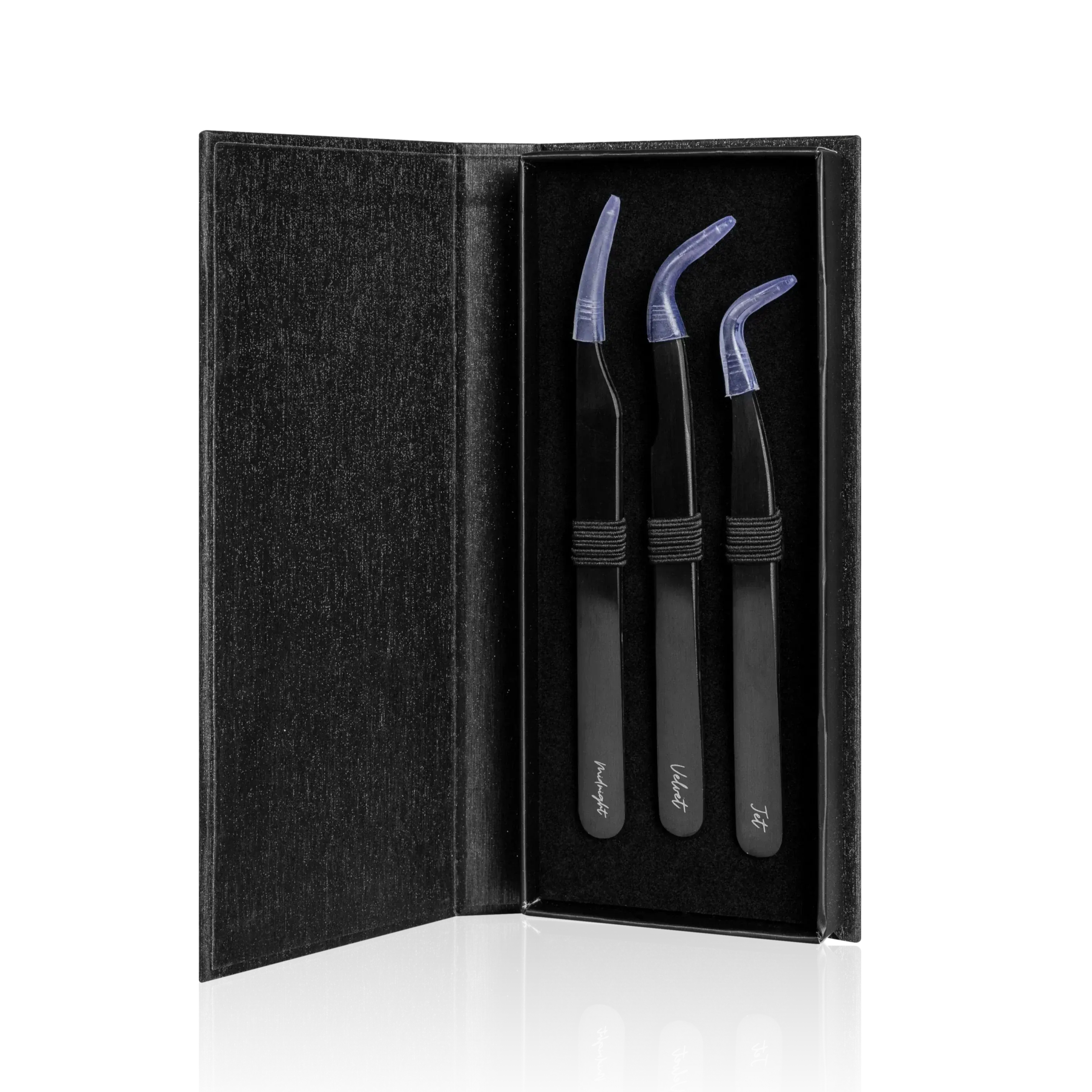PLA Beauty LIMITLESS Control Grip Tweezer Trio for Eyelash Extensions