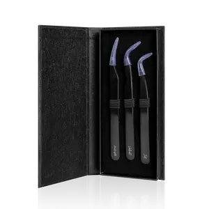 PLA Beauty LIMITLESS Control Grip Tweezer Trio for Eyelash Extensions