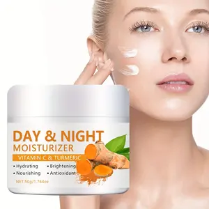 Turmeric Night & Day Moisturizing Hydrating Facial Cream Moisturizer, 50g, Rich in Turmeric and Retinol, Tightens Skin, Suitable for Sensitive Skin, Men & Women