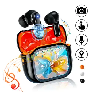 Wireless Earbuds,Blutooth Headphones,30H Playtime,Earbuds Wireless Bluetooth with Noise Cancelling Mic,Touch LED Digital Display,Wireless Headphones for Sports Running Workout,Black/White/Orange