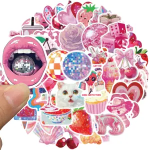 50pcs Aesthetic Stickers Pack, Sticker Sheets, Cute Bow Tie Design for Girls, Waterproof Vinyl Stickers for Laptops & Accessories, Art Stickers