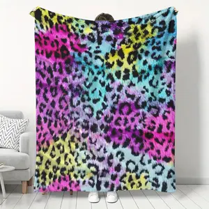 Ultra Soft Leopard Flannel Blanket, Extra Large Size, Multicolor Fashion Design, Comfortable All Seasons Use, Leopard Print Blanket