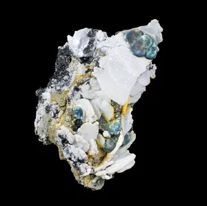 Rare Iridescent Pyrite with Calcite , Babingtonite – UV Reactive Collector Display Mineral Specimen from Mumbai # B 7166
