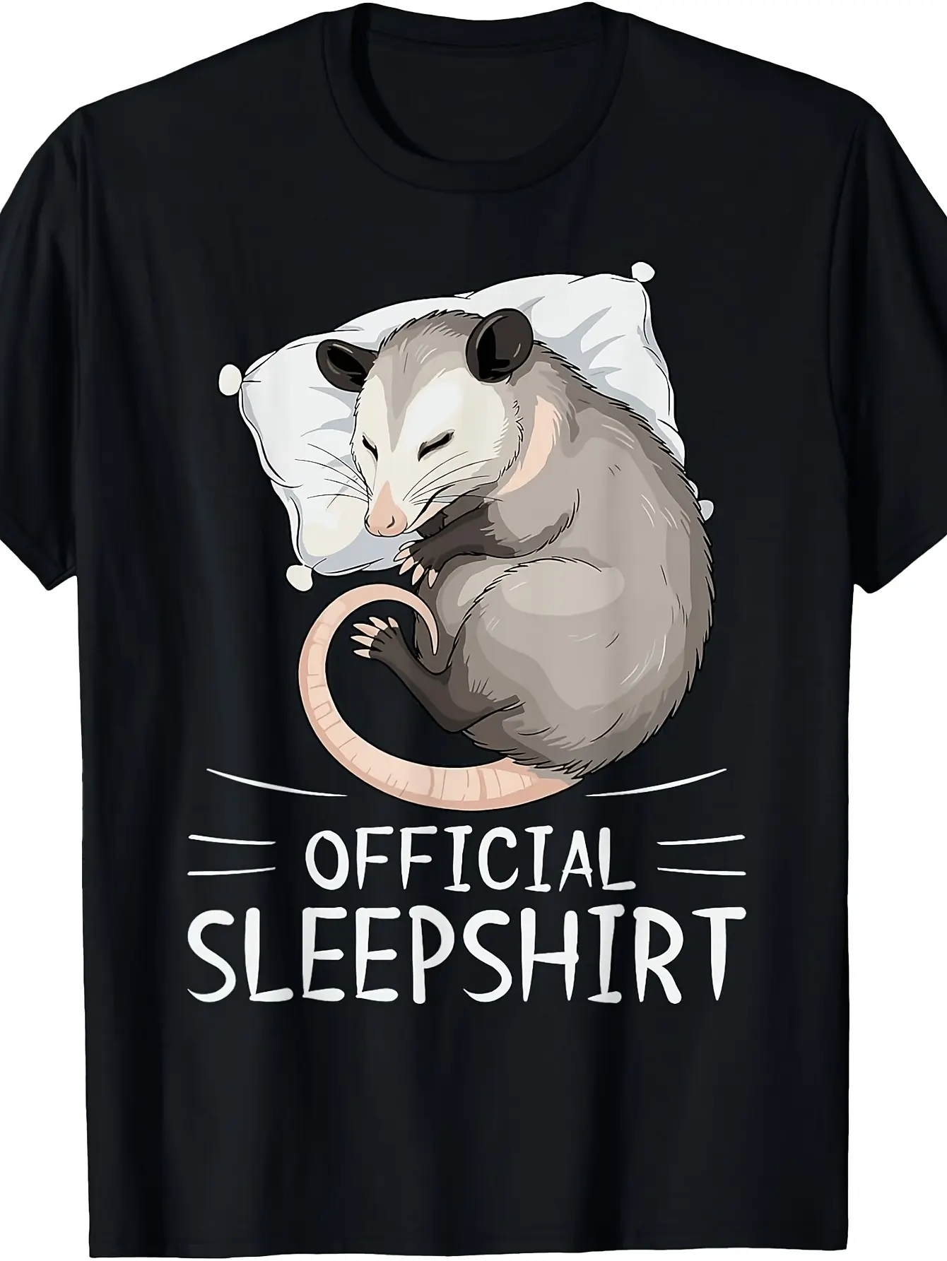 Opossum Animal Official Sleepshirt Pajamas Nightgo unisex soft cotton short sleeve t shirt, vintage graphic casual tee for men women teens, perfect birthday holiday gift for camping travel gym daily street  wear