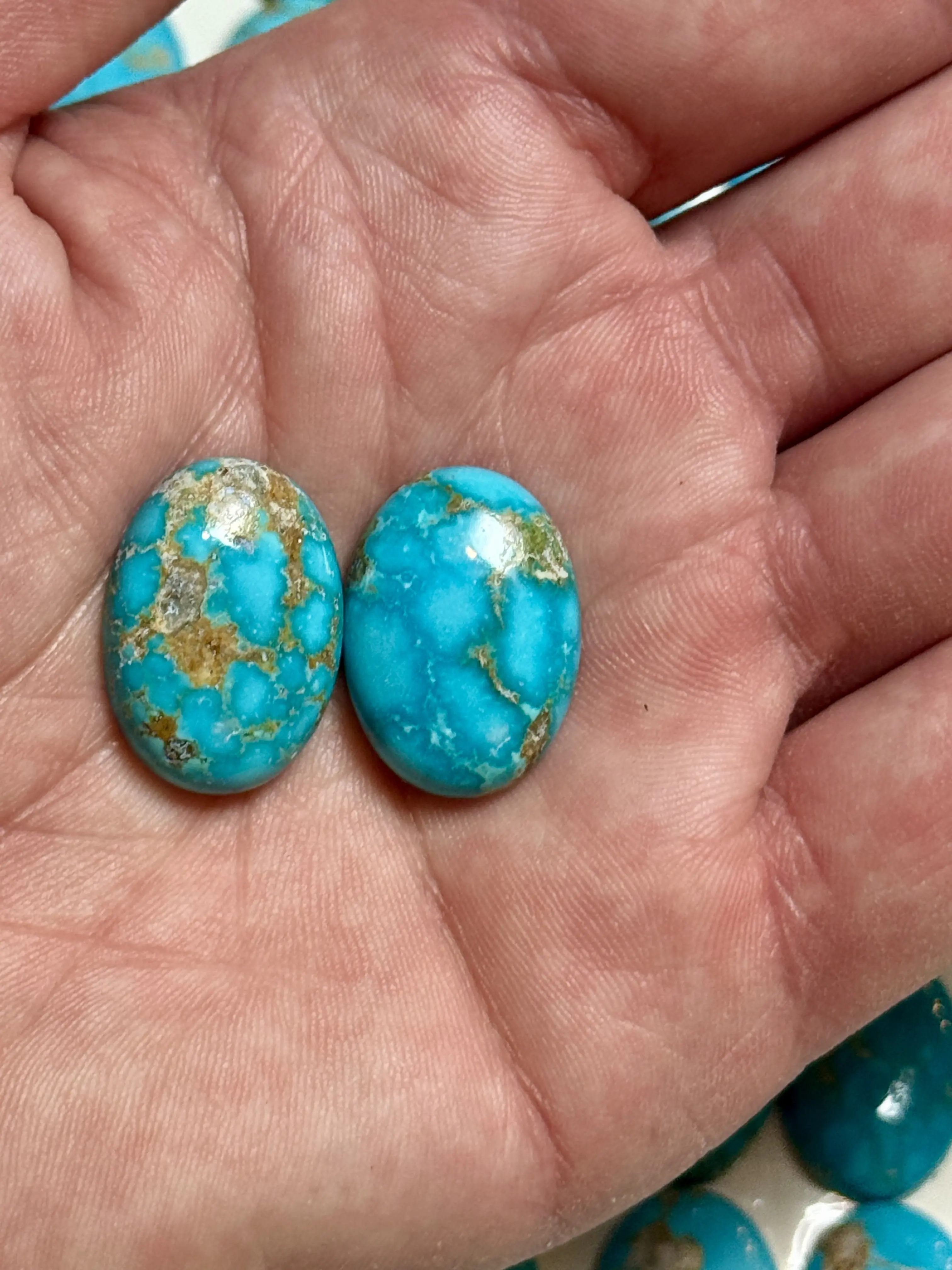 Sonoran turquoise stabilized oval cabochons
