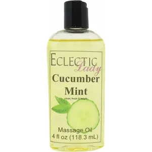 Cucumber Mint Massage Oil, Perfect for Aromatherapy and Relaxation, Preservative Free