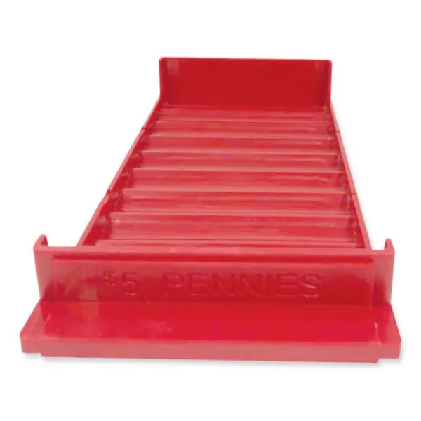 3.75 x 11.5 x 1.5 in. Stackable Plastic Coin Tray, Red - Pennies - Pack of 2