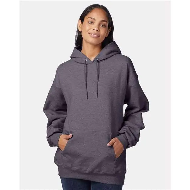 Custom Embroidered - Hanes - Unisex Ultimate Cotton® Hooded Sweatshirt - Charcoal Heather - F170