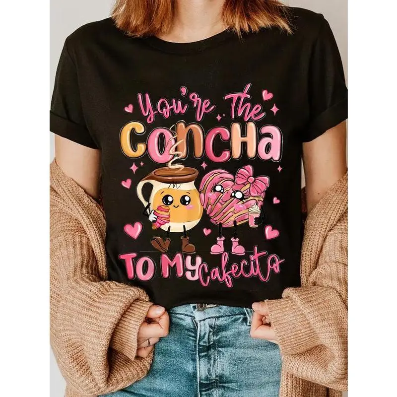 25 Cotton You Are The Concha To My Cafecito Funny Mexican Valentines T-Shirt