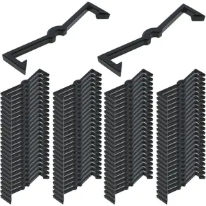 100-Piece Black Hook Latches Plastic Pegboard Hooks Fasteners Specialized Hooks  Standard 1/4" & 1/8" Pegboard Organizer