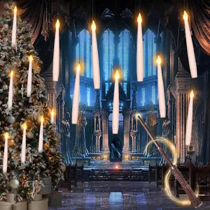12/24PCS, floating candles with wands and 6-hour timers, hanging LED candles, flameless battery-powered candles, Christmas decoration parties, children's gifts Ambient Lighting Remote Control