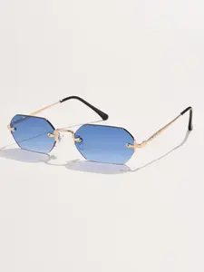 Retro Metal Full Frame Hexagon Design Glasses, Trendy Shades, Unisex Gradient Color, Street Fashion Beach Travel Classic Vintage Style Eyewear