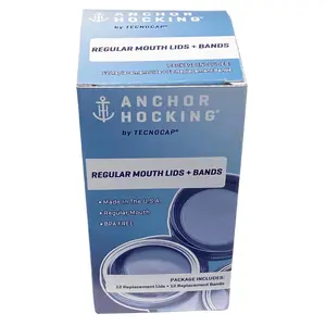 Tecnocap Anchor Hocking Regular Mouth Canning Lids and Bands 12 pk (Pack of 10)