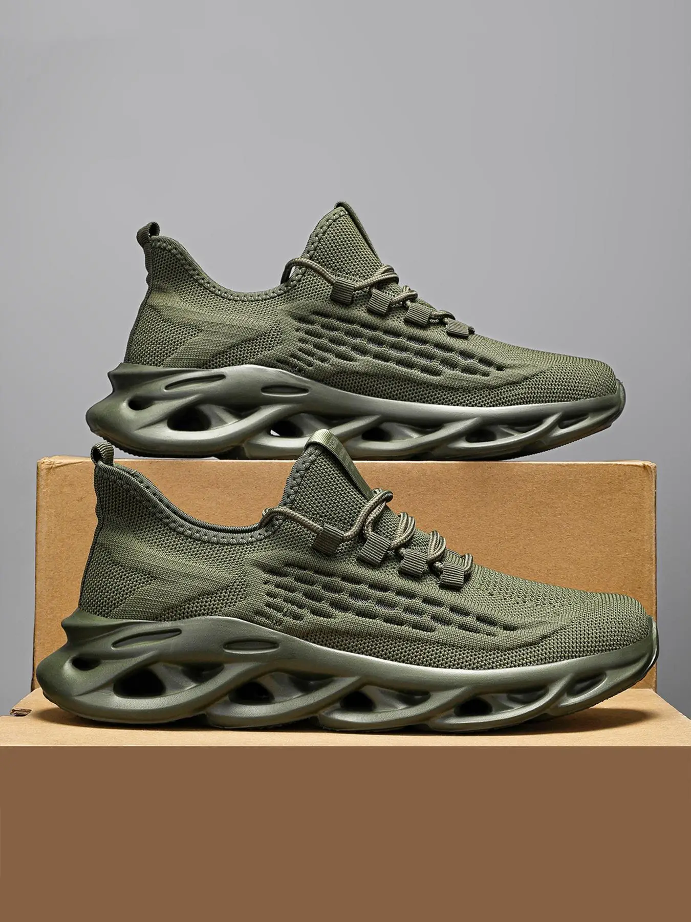 Men's Fashionable Lace Up Low Top Sneakers, Casual Comfortable Breathable Sports Running Shoes, Male All-match Round Toe Athletic Walking Shoes for Da