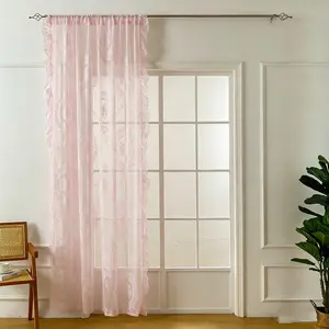 Elegant French Style Lace Trim Set, Floral Design, Perfect for Holiday Decorations, Home Decoration Curtain, Available in Single Piece & Two Pieces