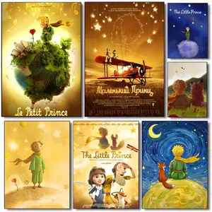 The Little Prince Poster HD Waterproof Self-Adhesive Art Vibrant Wall Print for Living Room Bedroom Bar Parlor Home Decor Gift Fade-Resistant Easy-Apply Durable Dly Artwork Multiple Sizes, High Definition, Easy to Apply & Clean