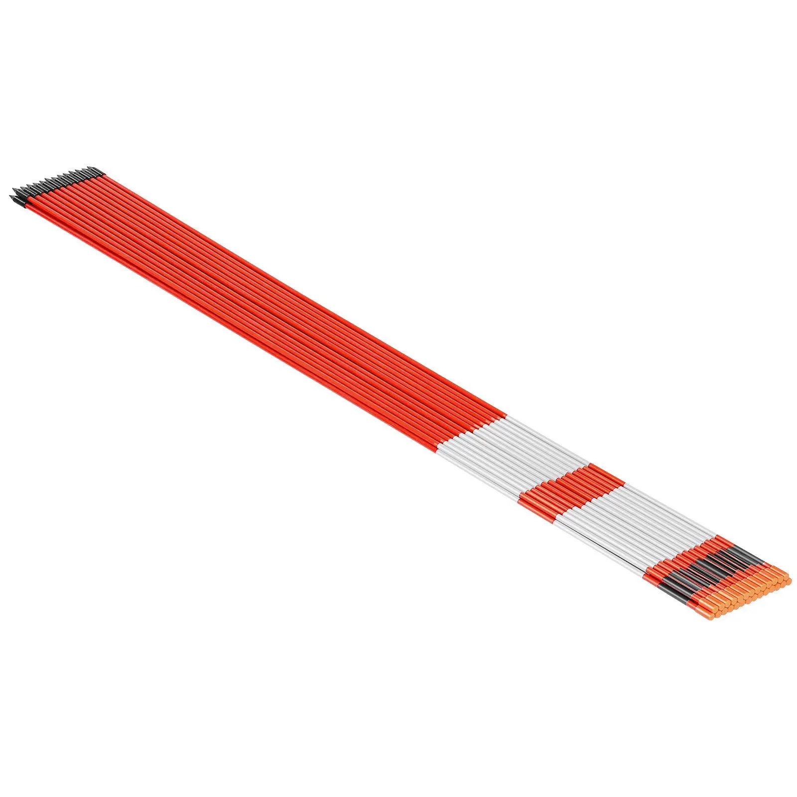VEVOR 500Pcs Reflective Driveway Markers 1/4" Dia 48 in Snow Stakes Reflectors Orange
