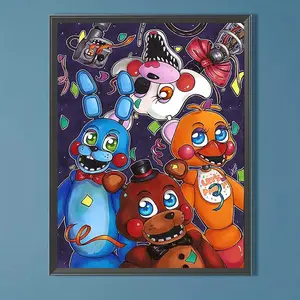 5D Diamond Arts Colorful Painting Kit, Cartoon Bear Pattern DIY Diamond Arts Crafts without Frame, Handmade Wall Art Decoration, Diamond Painting Kits
