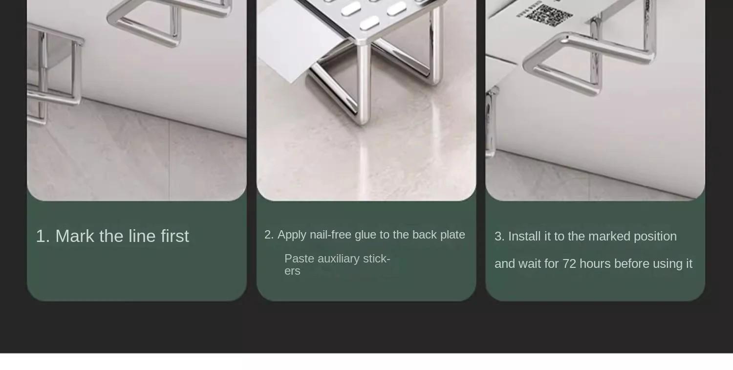 Wall-Mounted Non-Perforated Stainless Steel Kitchen Storage Rack for Pot Covers and Cutting Boards, Ideal for Cabinet Organization NONE