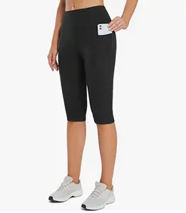 baleaf Women's Capri Leggings Knee Length High Waisted Plus Size Yoga Casual Workout Exercise Capris with Pockets