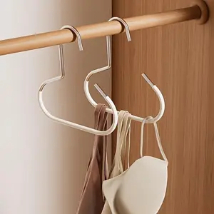 Multifunctional Anti-slip Metal Round Hook, 4 Counts Underwear Hanger, Clothes Hanger, Space Saving Hanger, Home Organizer for Bathroom, Bedroom, Closet, Wardrobe
