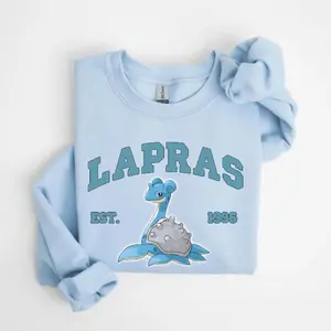 Lapras T-Shirt, Sweatshirt, Hoodie, Pkm Characters Shirt, Anime Shirt, Unisex Sweater Pullover Tee, Gift for Anime Lovers
