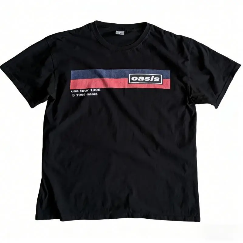 【希少】Oasis 1996ツアーTシャツ L USA製ヴィンテージ Oasis USA Tour 1996 T-Shirt Reprint Vintage Style Rock Unisex S