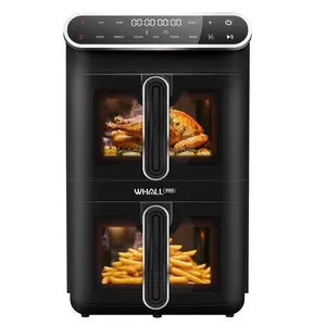WhallPro 12QT 2-Basket Air Fryer with DualZone – Independent Cook, 9+4 Cooking Presets, Visible Windows, One-Touch Smart Control, 1560W