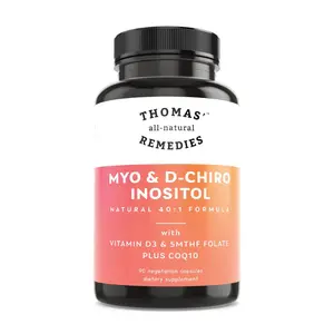 Thomas' all-natural Remedies Myo Inositol Supplement & D-Chiro Inositol Blend Supplement with Folate and Vitamin D3, 40 to 1 Ratio, Non-GMO, No Fillers, CoQ10, 90 Vegan Capsules