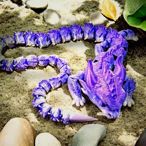 Articulated Dragon Fidget Toy: 3D Printed Flexi Poseable Desk Pet Fantasy Figure