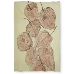Begin Home Decor C1DCTXLWPJ3WEU Closed Ground Cherries Twin Size Extra Long Duvet Cover - Botanical Kitchen Decor