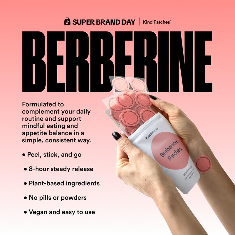 Kind Patches: 30 Berberine Patches, Steady Release, Vegan, 1 Month Pack