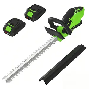 22.4 Inch Cordless Hedge Trimmer, 20V Electric Bush Trimmer with 2 Batteries & Charger, 10.3 Lbs Lightweight Shrub Trimmer with Dual Safety Switch for Garden and Yard