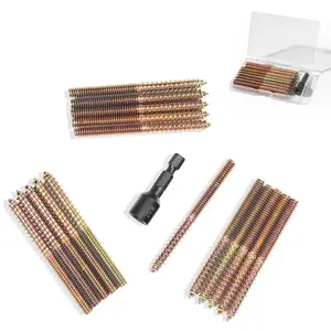 16PCS 1/4"-20 x 3 Hanger Bolts Kit & 1PCS 1/4"-20 Hanger Bolt Driver with 1/4 Hex Shank,Double-Headed Screws,Self-Tapping Screw,Wood Dowel Screw,Suitable for Assembling Furniture