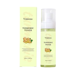Vimicoo Natural Turmeric Toner for Face Skincare 100ml 3.38oz Hydrating Antioxidant Gentle Nourishing US Stock Moisturizer Moisture Hydrate Moisturizing Facial Aloe Radiance Repair Sensitive Serum Unisex Lightweight