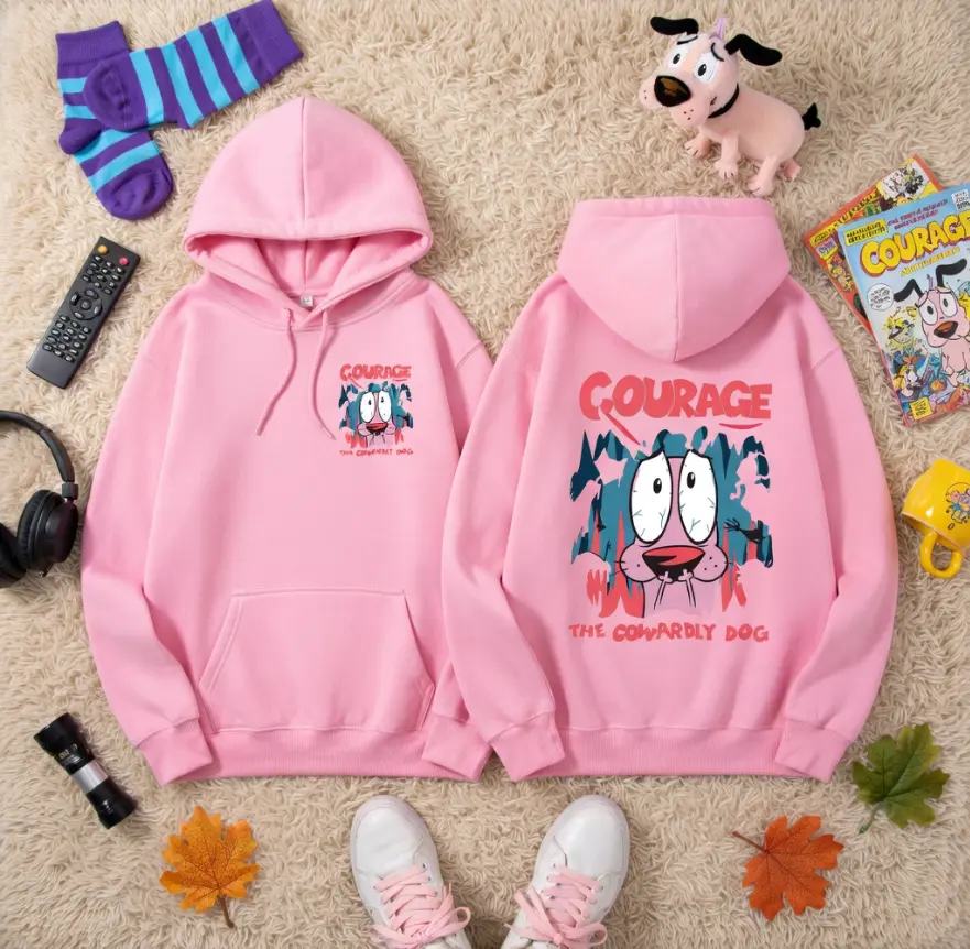 Courage The Cowardly Dog Graphic Print New in Hoodies, Sweatshirts, T-shirt, Y2k Clothes, Family Vacation Matching Shirt, Birthday Gift