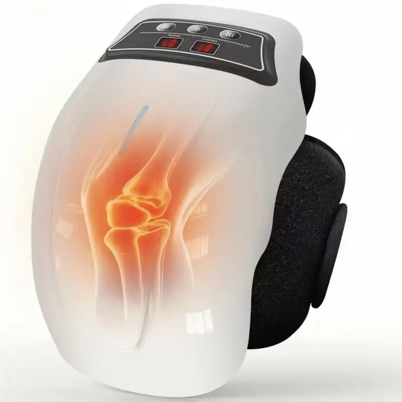 Battery Powered Cordless 3-in-1 Knee Massager for Adults, Heating Massage Devices with 9 Heating Levels, 3 Vibration Modes, Smart Operation, Gentle Light, Compact Design, Abs Support, Gift That Heals for Husband Him
