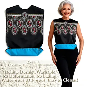 Waterproof Anti-Stain Adult Apron, Easy Care, Reusable Clothing Protector, 12 Colors Available, Suitable for Seniors and Disabled