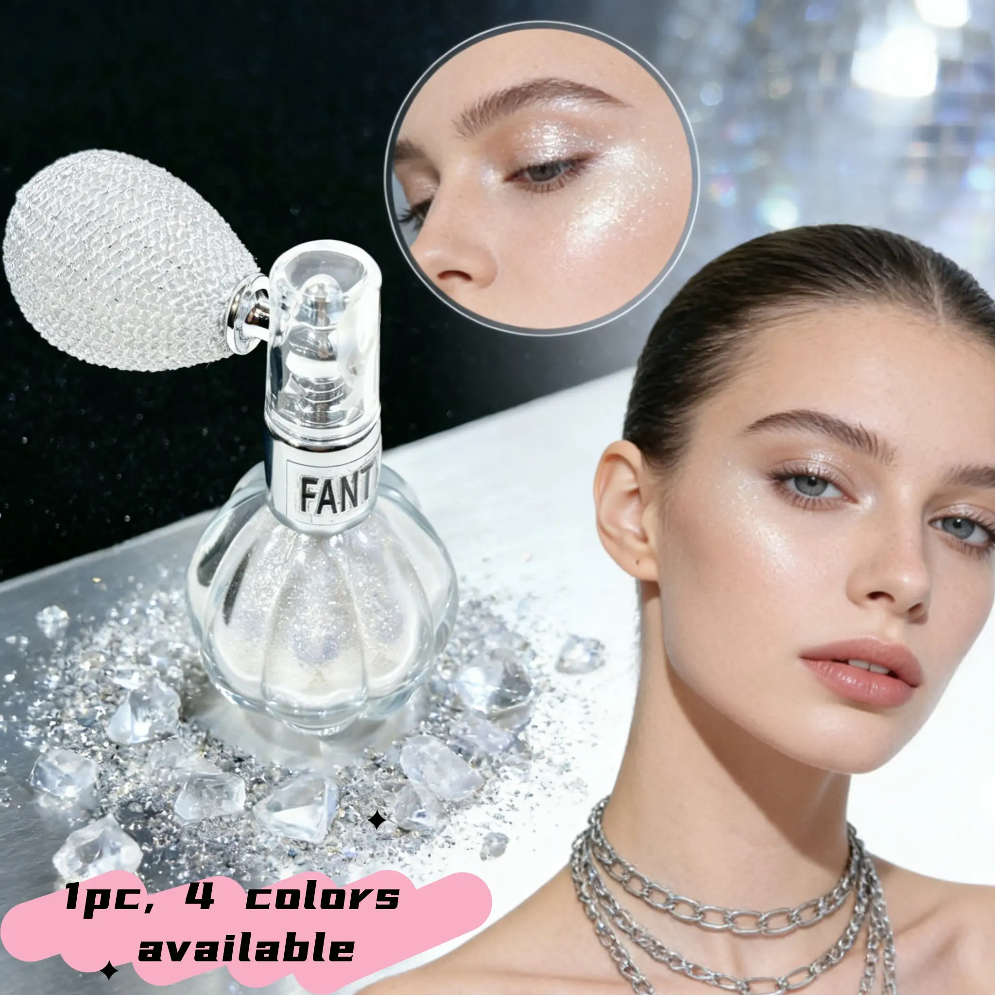 Pumpkin-Shaped Glowy Highlighter Powder, 1 Count Shimmering Face and Body Makeup for Parties and Stage Performances, Shimmer Glitter