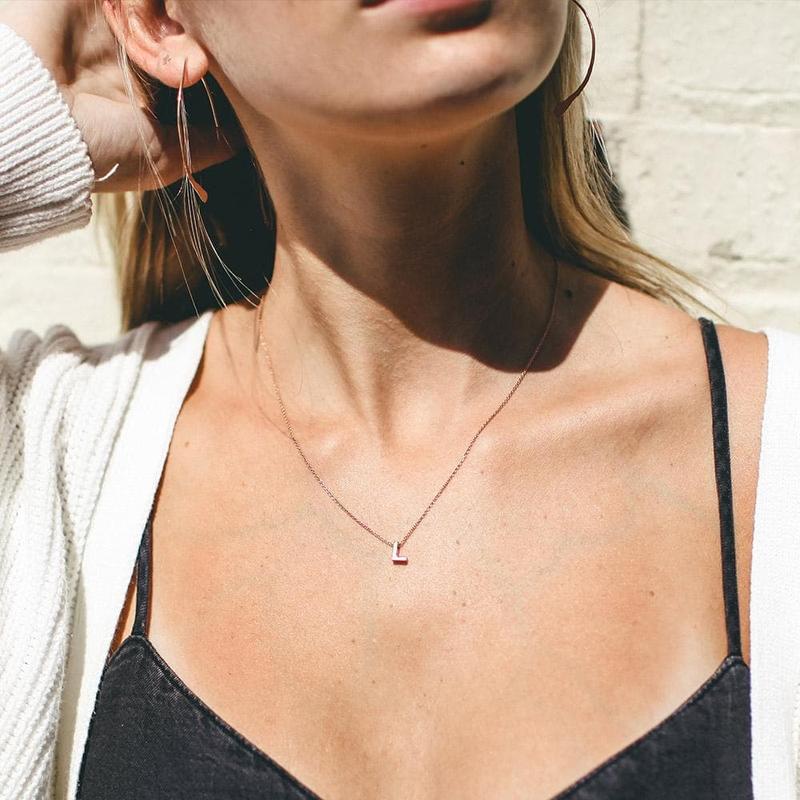 Adorn512 Uma Letter Initial Necklace - Unique and Elegant Design, Lightweight and ideal for Everyday Wear