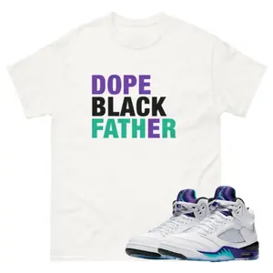 5 Grape Graphic T-shirt, Dope Tee Shirt Match 5 Grape Sneaker, Easy Care, Machine Wash Safe, Year-Round Style, Easy to Wear