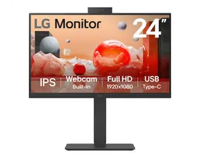 LG 24'' IPS FHD 100Hz Monitor with Webcam/Mic, & UBC Type-C, 24BA850-B