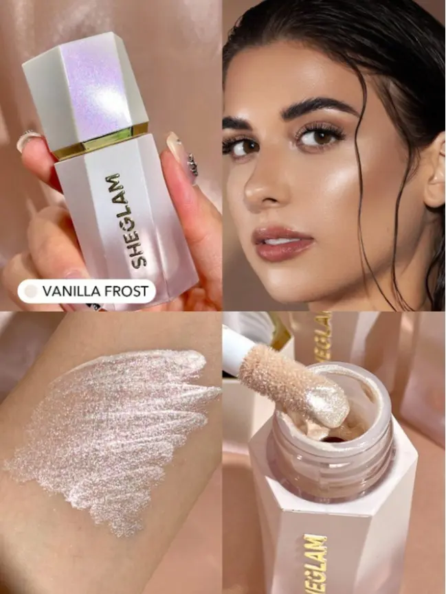 Summervibes SHEGLAM Glow Bloom Liquid Highlighter Vanilla Frost Gel Cream Highlighter Shimmer Dewy Finish Long Wear Brightening Non-Caking