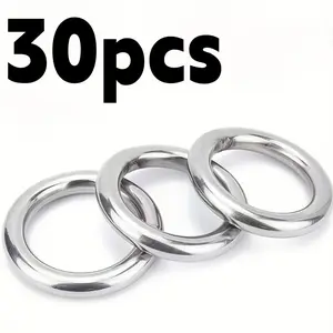 15pcs Stainless Steel Solid Ring, Seamless Welded O-Ring Decorative Rings, Durable Hardware, Ideal for Industrial Use