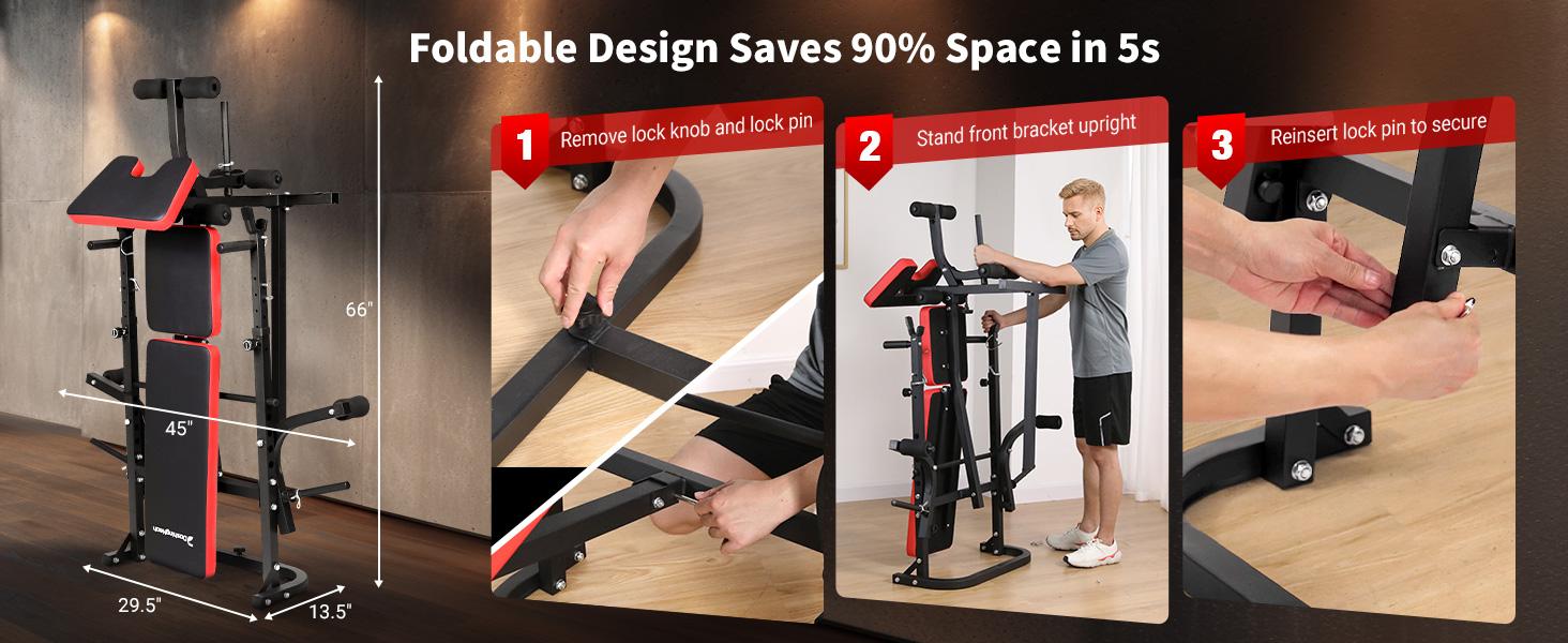 6-in-1 Foldable Weight Bench Set, 1695LBS Adjustable Workout Bench/Barbell Rack/Curl Pad, Bench Press, Leg Extension and Curl machine, Workout Fitness Equipment w/Squat Rack for Home Gym 6-in-1 Foldable Weight Bench Set, 1695LBS Adjustable Workout Bench/Barbell Rack/Curl Pad, Bench Press, Leg Extension and Curl machine, Workout Fitness Equipment w/Squat Rack for Home Gym