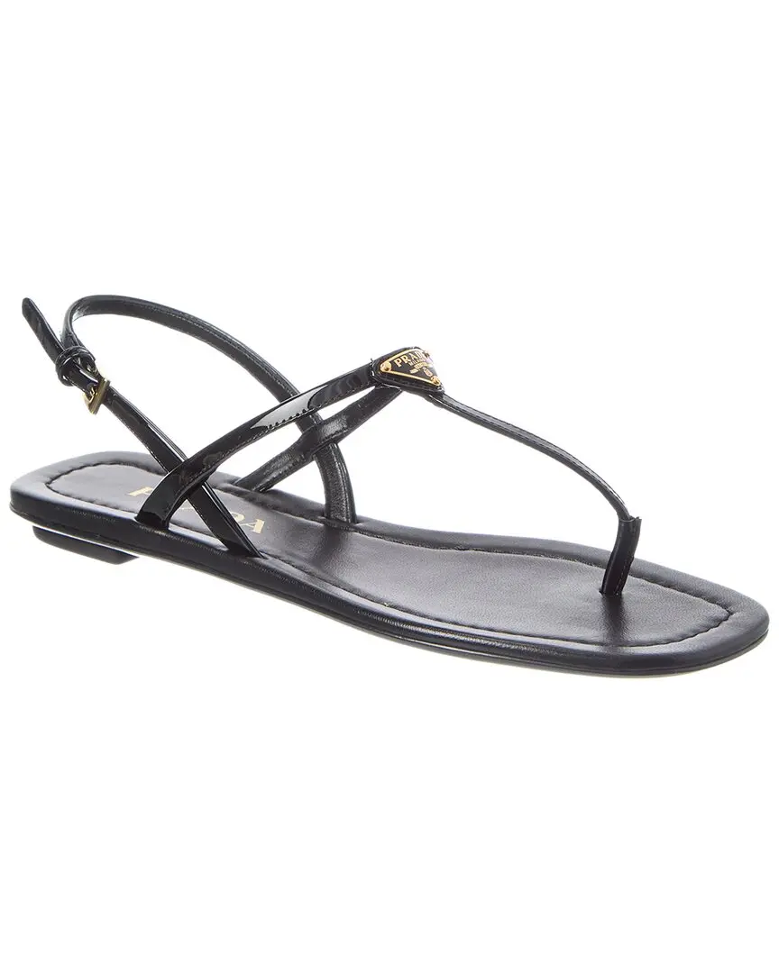 Prada Logo Leather Sandal