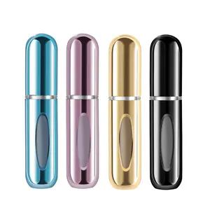 5ml Compact Cosmetic Refillable Perfume Atomizer Bottles with Nozzle, Refill Pump Case, Multi-Pack (4 Pack) for Daily Travel and Outgoing