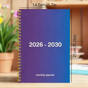 2026-2030 Monthly Planner/Calendar - January 2026 to December 2030, 5-Year Monthly Planner, Purple-Blue Gradient Theme Notebook, Yearly Planning, Month Tabs, 60-Month Calendar, 5.5 x 8.3 inches, 71 Sheets/142 Pages Thick Paper
