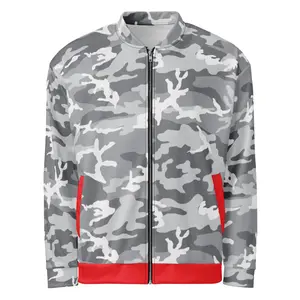 Evvoke The Stoke Camo Bomber Jacket - Casual Fleece Lined Polyester Coats with Pockets for Men & Women - Casual Street and Festival Swag