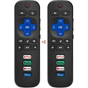2-Pack Replacement Roku TV Remote, Compatible with TCL/Onn/Hisense/Sharp/Philips/Westinghouse/Insignia/Element Roku TVs, 1 Year Warranty